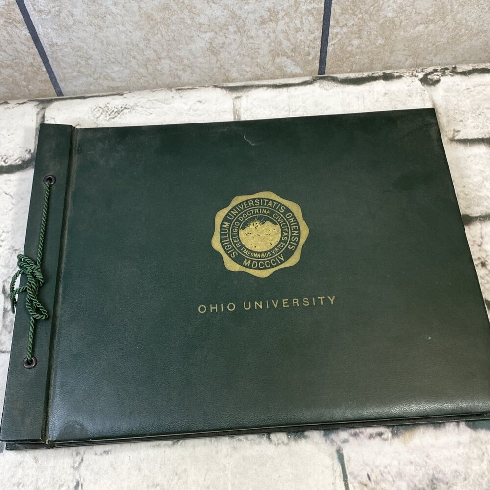 Ohio University Vintage Dark Green Scrapbook Empty